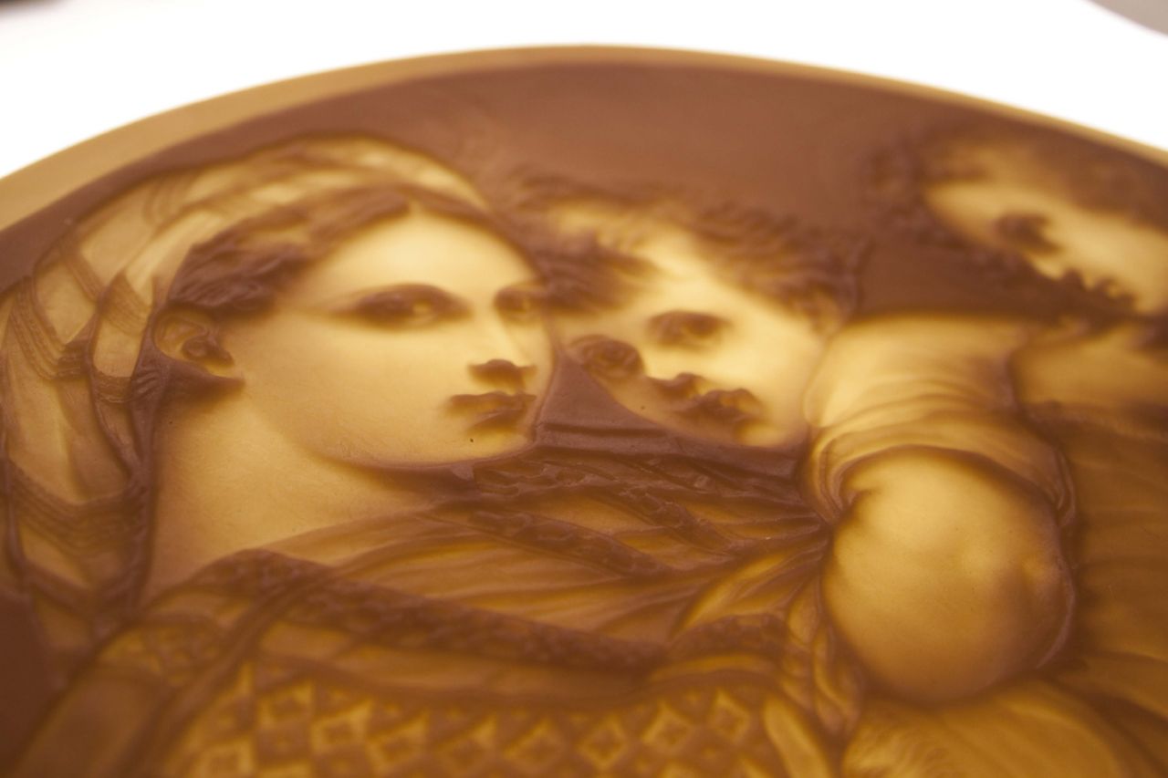 Engraved wax for artistic watermark dedicated to Raffaello Sanzio